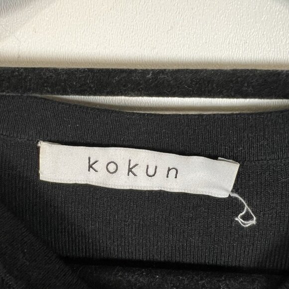 Kokun Overdyed Sweater Size M Pullover Bamboo Cashmere Gray Black Minimalist - Picture 5 of 10